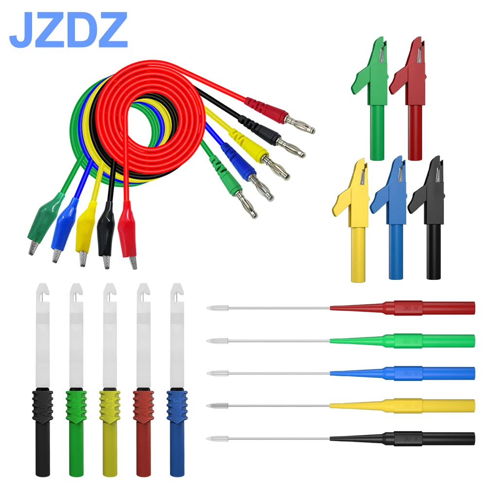 JZDZ Multimeter Test Lead Kit Alligator clip to 4 mm Banana Plug Test probe back Probes Kit JT8007/8