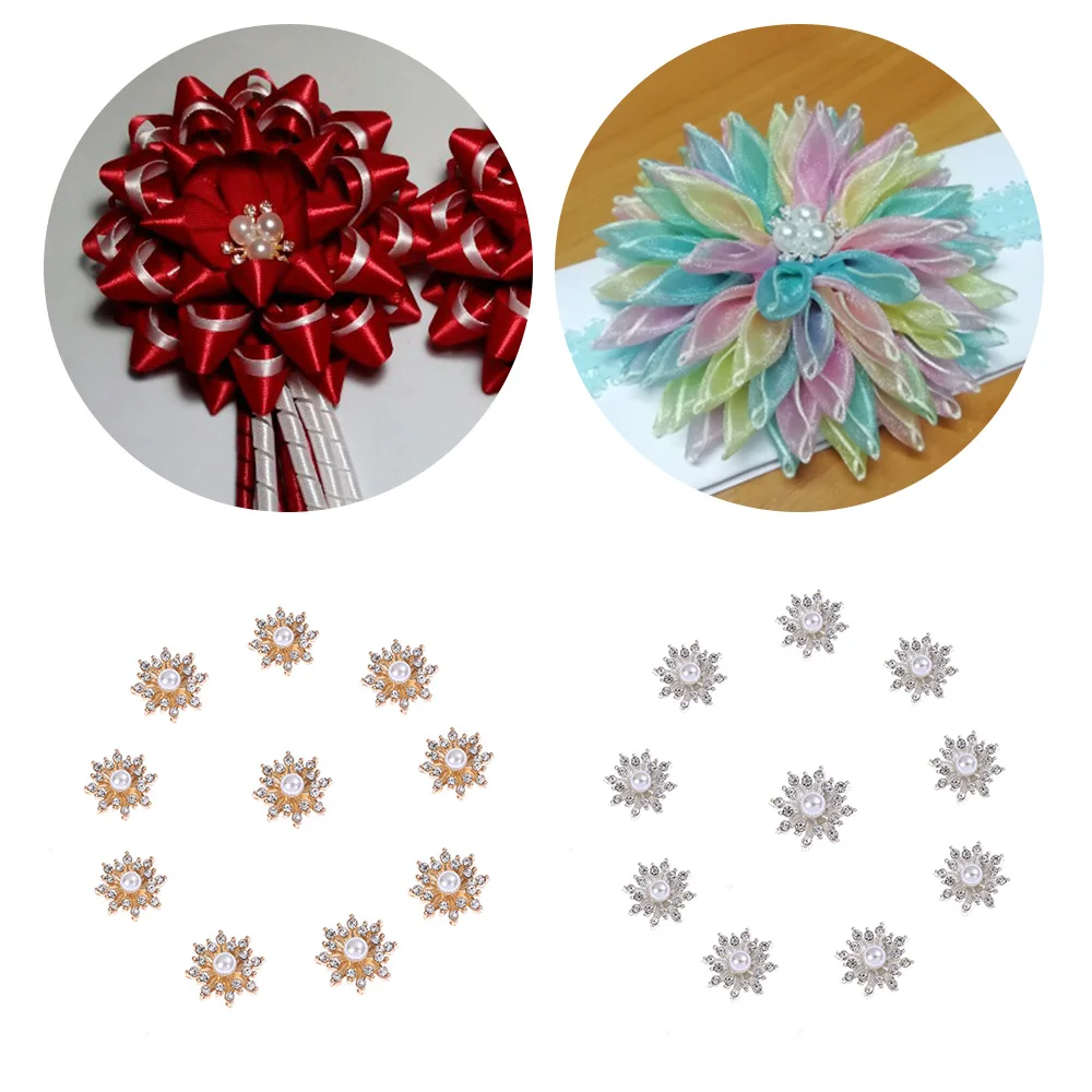 10 шт Стразы снежинки кнопки плоское покрытие жемчужная Пряжка швейная одежда