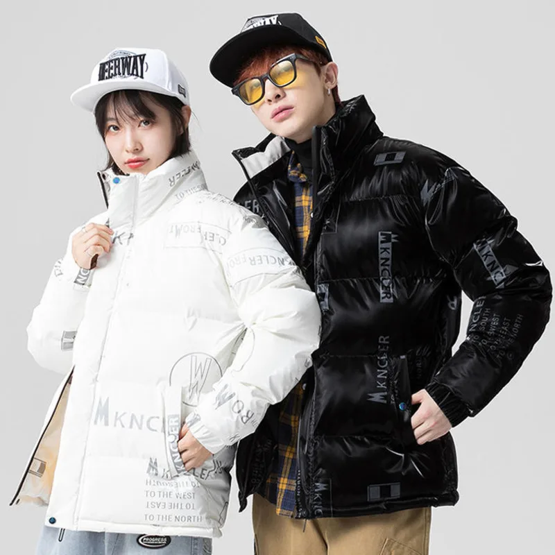 Womens White Duck Down Jacket 2021 Winter Female Jacket Coat Fashion Windproof Oversized Hip Hop Streetwear Down Jackets Couples