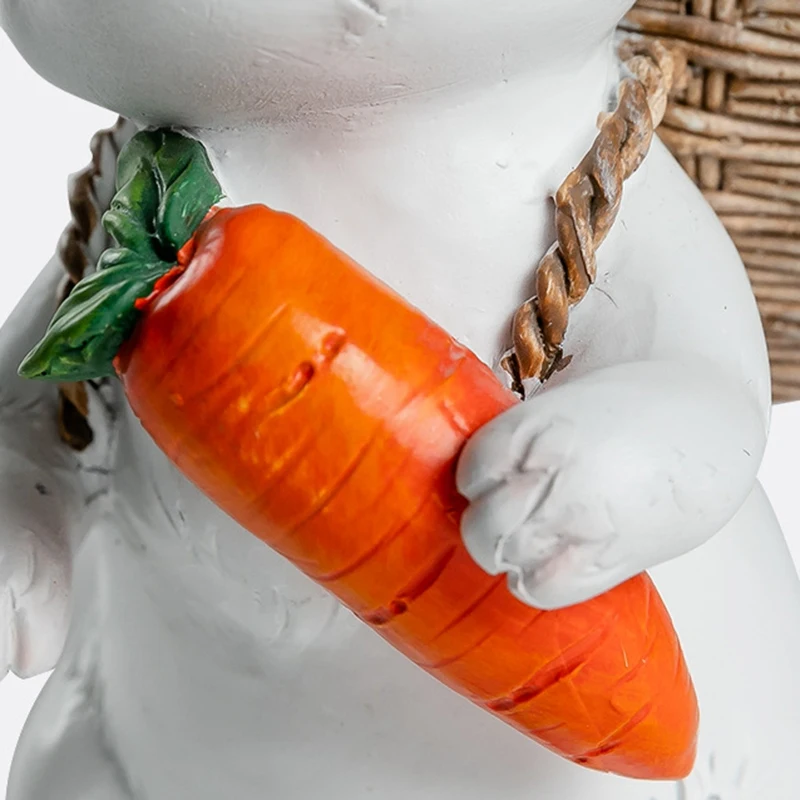 

Easter Resin Decorations for Home Cute Rabbit Animal Figurines Miniature Tabletop Ornaments Statue Fairy Garden