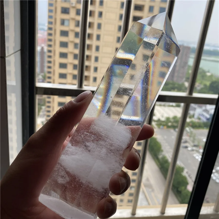 

190mm High-Temperature White Smelting Crystal Obelisk Quartz Point Specimen Home Decor Drop Shipping