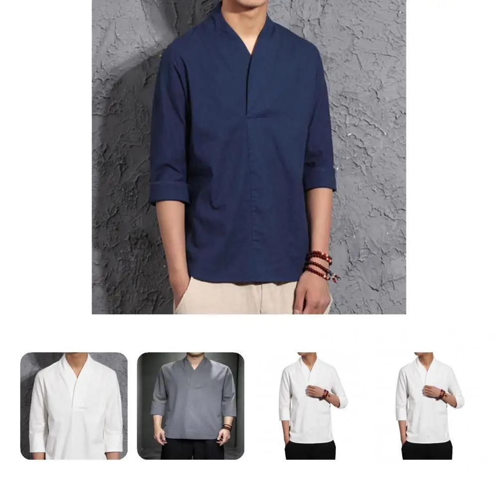 

Wear-resistant Great Casual Men Top Soft Spring Shirt Breathable for Daily Wear