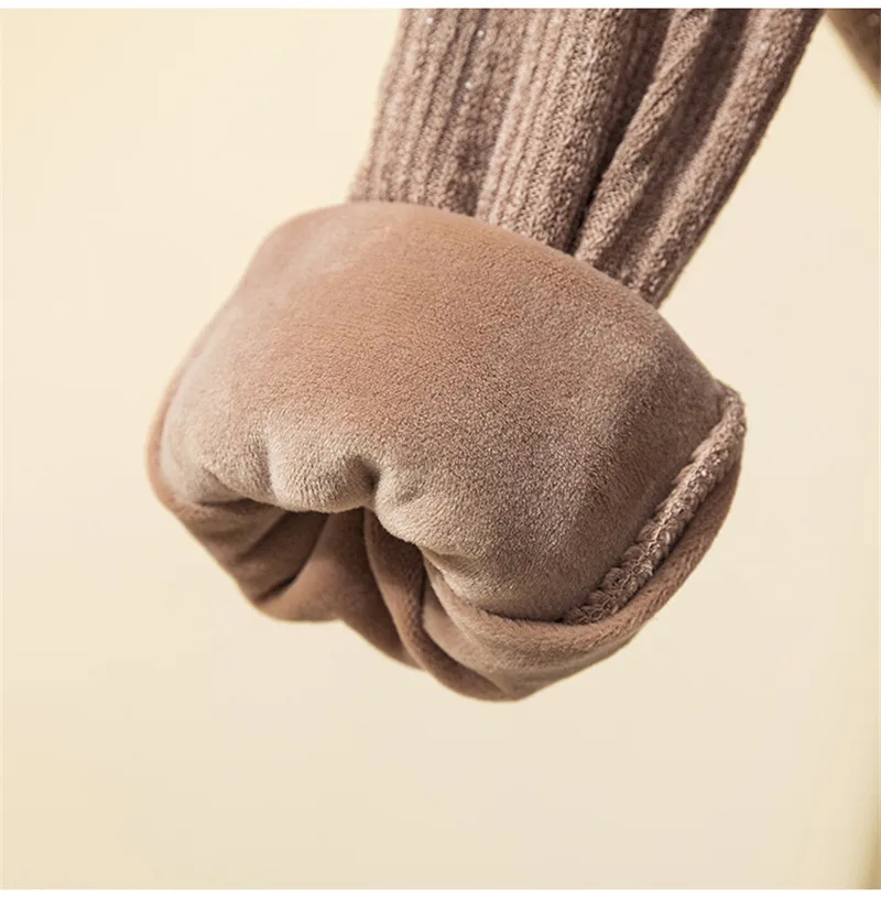 

Women's Big Size Fungus Collar Velvet Thick Knit Pullover Bottoming Sweater 2020 Autumn Winter Shiny Casual Jumper Pull Femme