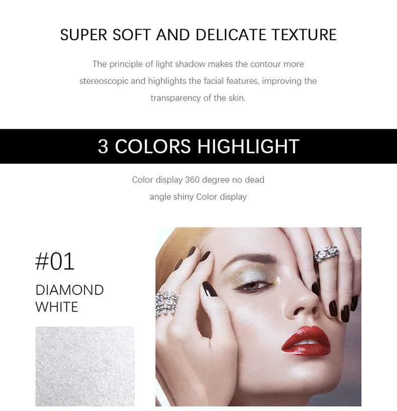 Мерцающий хайлайтер алмазный порошок для лица бронзаторы палитра контур основа