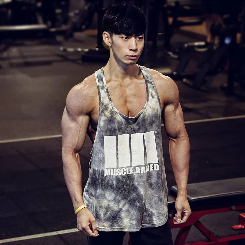 

Men Bodybuilding Tank Top Camouflage sleeveless Shirt Gyms Fitness Workout Singlet Sling Vest Boy Summer Brand gym clothing