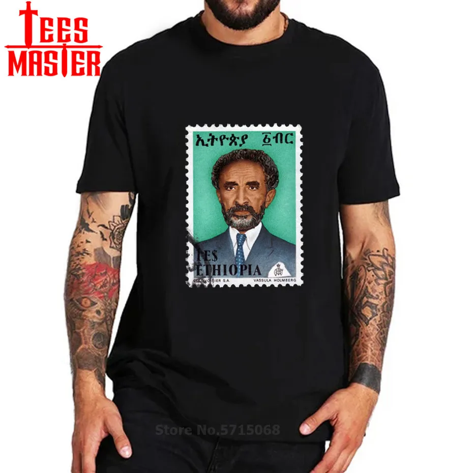 Новый Хайле Селассие император футболка Эфиопии герой Футболка растафари регги
