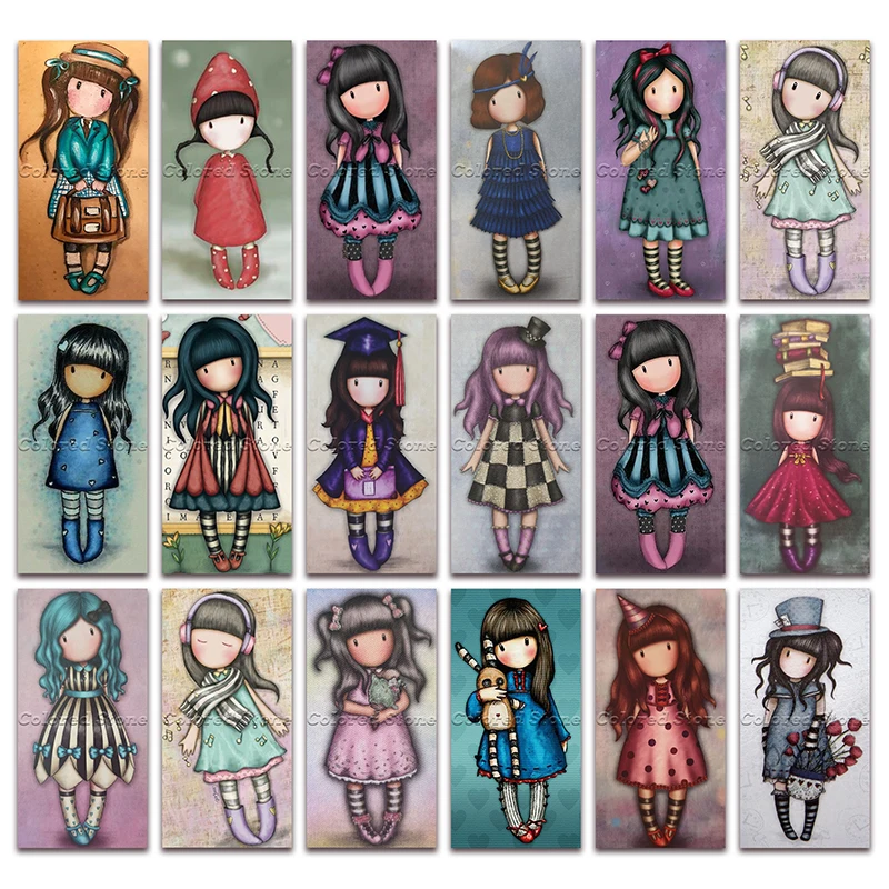

New Diamond painting Cartoon girl child doll Princess student 5D DIY Full Square Drill embroidery Cross stitch Round mosaic GG09