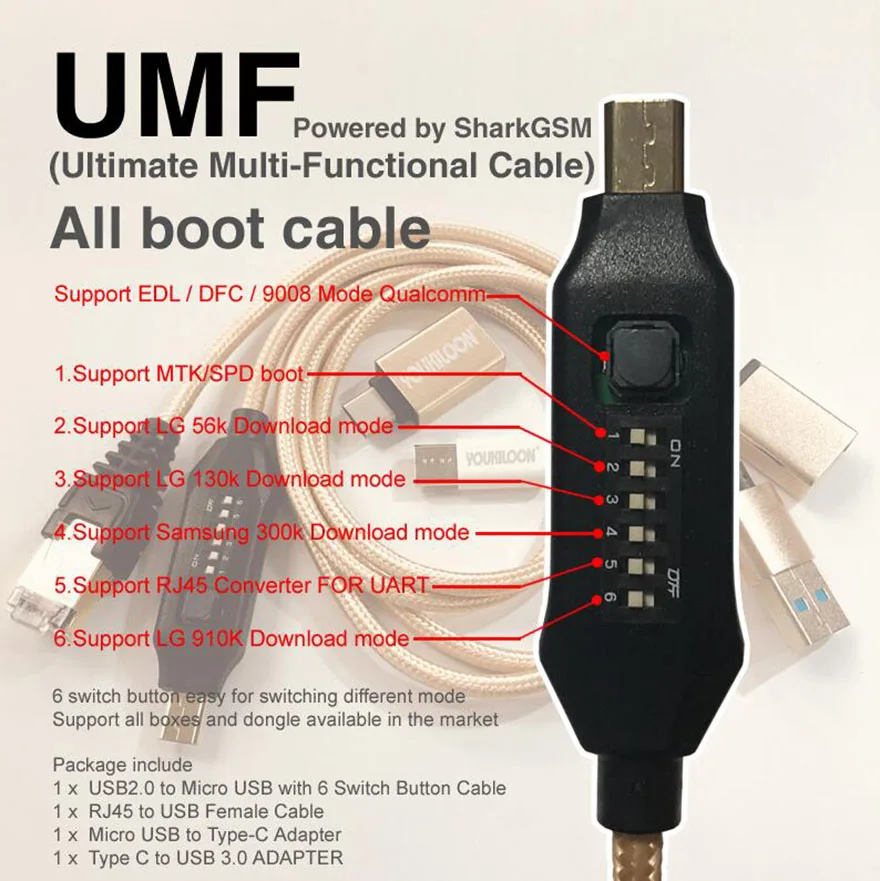 Original NCK Pro Box NCK Pro 2 Box (NCK BOX + UMT BOX 2 in 1 ) +UMF All Boot cable set EASY SWITCHING & Micro USB To Type-C images - 6