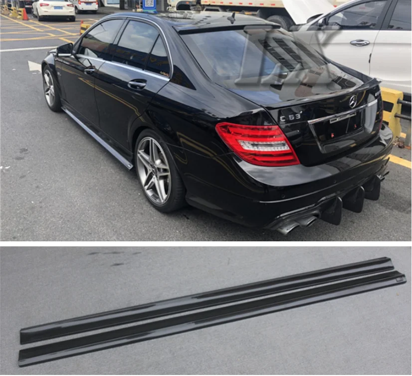 Высококачественные боковые юбки из углеродного волокна для Mercedes-Benz W204 C63 2/4door