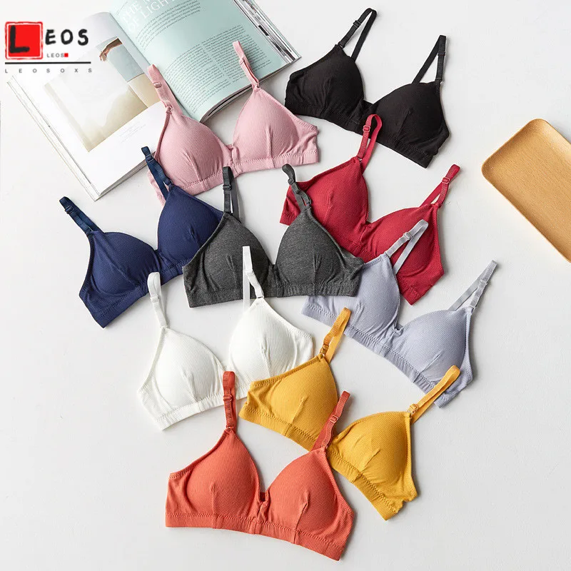 

Sexy Women Bra Push Up Cotton Lingerie Triangle Cup Thread Underwear for Lady Solid Color Gathering Bralette Top 2020 New
