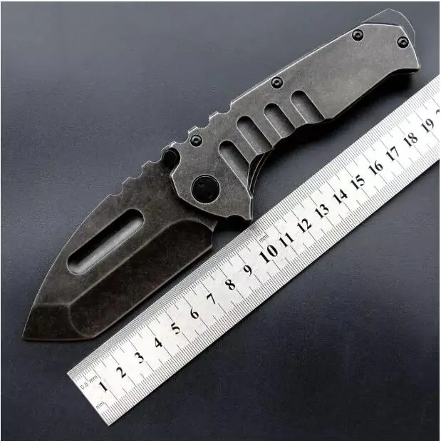 Черный Eafengrow MDF-3, складные ножи с лезвием, вымытый камень, стальная ручка, 440 лезвие, Охотничий Тактический нож, Походный нож, EDC инструменты - Цвет: Черный