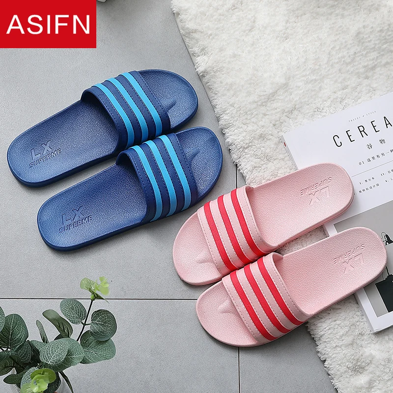 

ASIFN Summer Slippers Simple Men Slides Bathroom Non-slip Soft Bottom PVC Sandals Male Flip Flops Shoes Woman Zapatos De Hombre