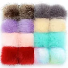 Помпоны из меха норки 8 см, 10 см, 12 см, 15 см с резиновой лентой, помпоны из искусственного лисьего меха, помпоны из енота, ручная работа, детская игрушка