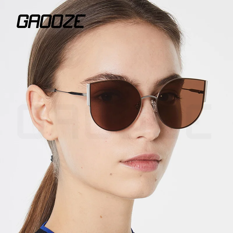 

GAOOZE кошачий глаз солнцезащитные очки Брендовые женские UV400 антибликовые очки ретро Роскошные зеркальные кошачий глаз солнцезащитные очки ...