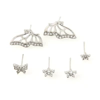 boho crystal butterfly star earrings set fashion silver color geometry ear clip 2020 new trend women men wedding jewelry gifts