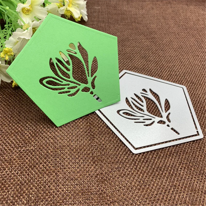 Пентагональные Цветочные металлические резные штампы для DIY скрапбукинга альбом