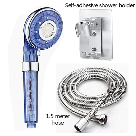 blue shower set Zhang Ji 4 режима спрей водосберегающая душевая головка высокого давления круглый ручной спа переключатель Регулируемый душевой фильтр душевая головка - Цвет: blue shower set