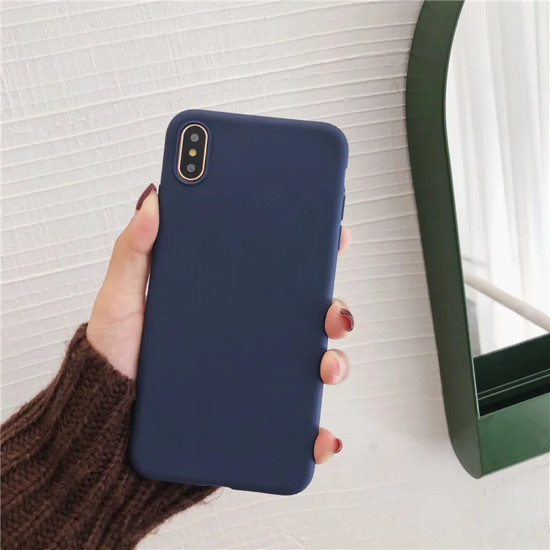 DK-sl Силиконовый матовый чехол ярких цветов для iPhone XS Max XR X 10 8 7 6 6S Plus, модный простой мягкий чехол из ТПУ для iPhone 11 Pro Max Funda - Цвет: DK-sl