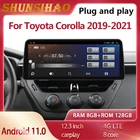 Автомагнитола ShunSihao 7862 на Android 10, мультимедийный проигрыватель для автомобилей Toyota Corolla 12,3-2019 с экраном 2021 дюйма и разрешением 1920*720