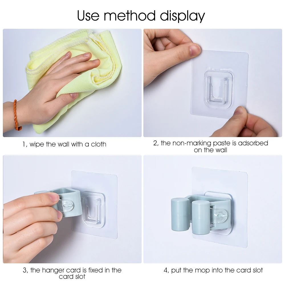 

Kitchen Wall Mounted Mop Racks Holder Brush Hanger Bathroom Storage Organizer Storage Hooks Holders Kitchen X9X085269