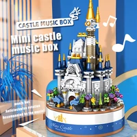 dream fairy tale world architecture toys music castle creative music box building blocks cartoon house birthday gift for girl
