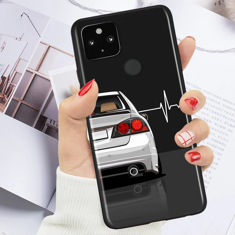 

Cool JDM Sport Car Shockproof Cover for Google Pixel 5 4 4A XL 5G Black Phone Case Shell Soft Fundas Coque Capa