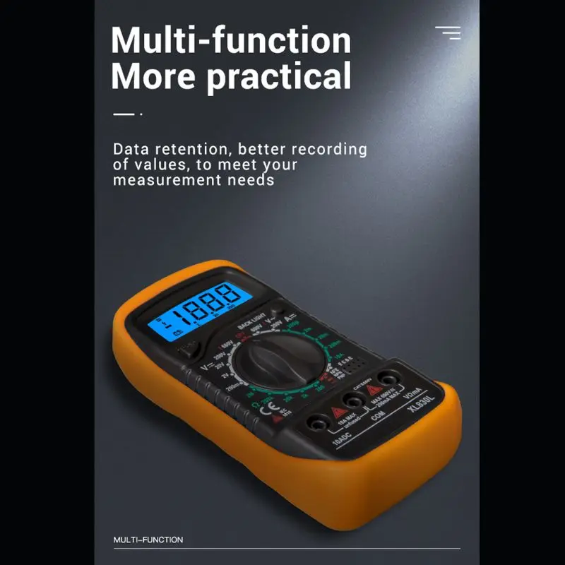 Цифровой мультиметр XL830L Ручной ЖК-дисплей с подсветкой амперметр
