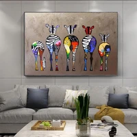 abstract zebra canvas art paintings on the wall african animals art posters and prints for modern living room wall decor