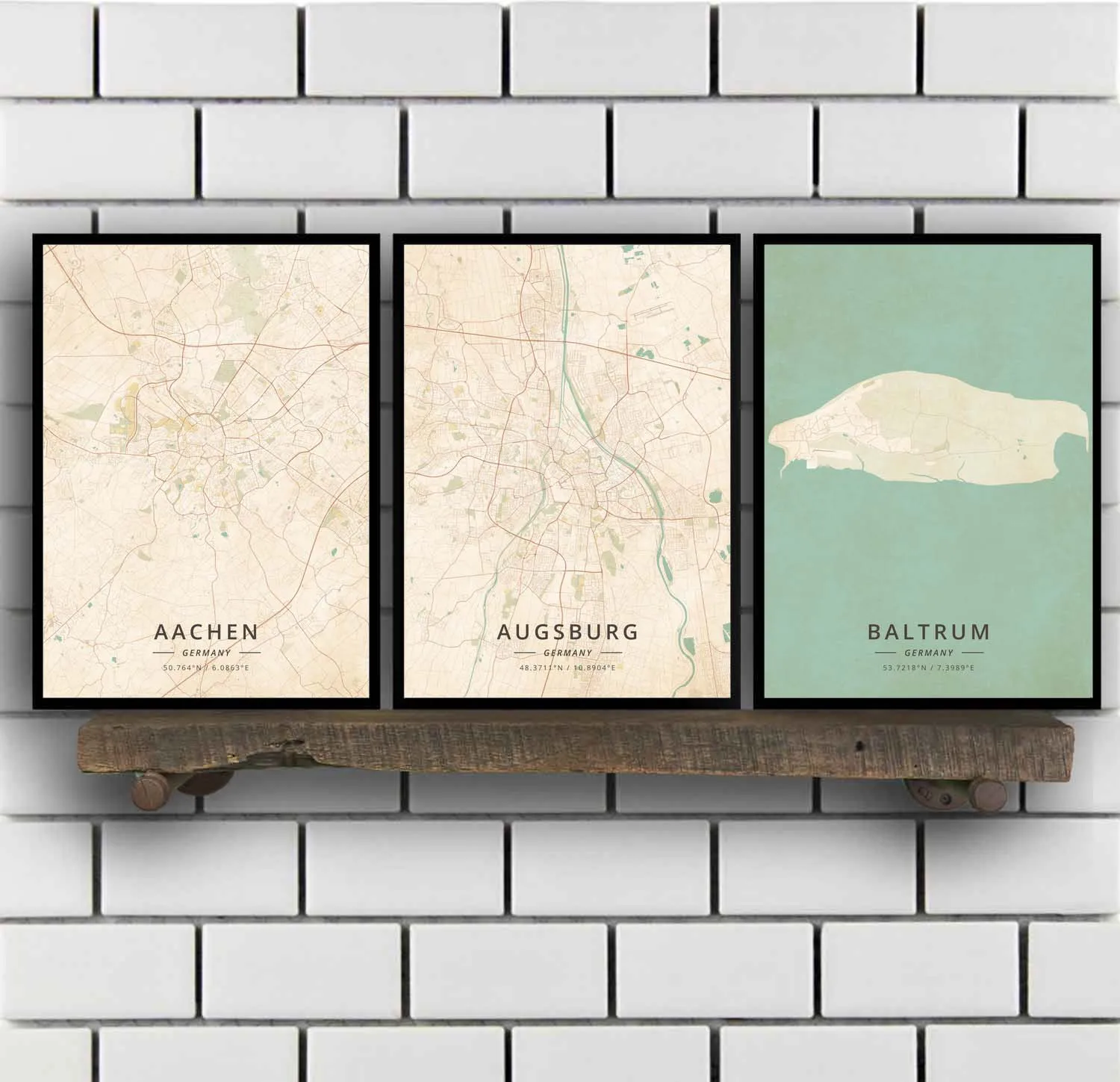 Постер Aachen Augsburg Baltrum Bayreuth, Берлин, белефелд, Бонн, бревимен, Брансуик, хемнец, одеколон, Дортмунд, Германия
