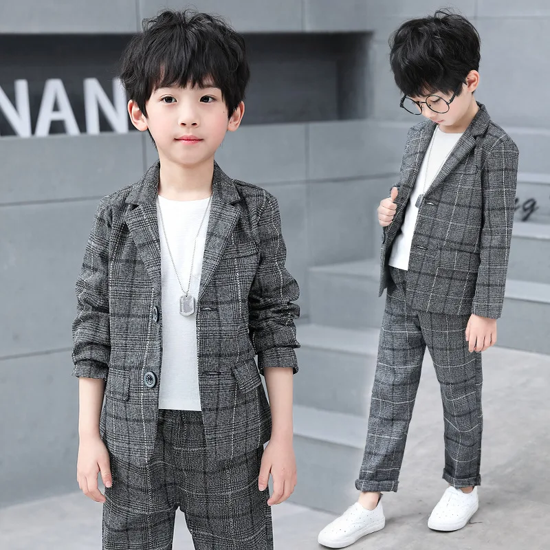 

Boys Wedding Suit Kids Formal Blazer Clothing Set Gentlemen Children Day Graduation Chorus Performance Dress Costume 3 5 7 9 11Y