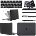 Чехол для ноутбука Apple MacBook Pro 13 15 16 Air 11 13 Macbook 12 (A1534), матовый черный защитный чехол + чехол для клавиатуры