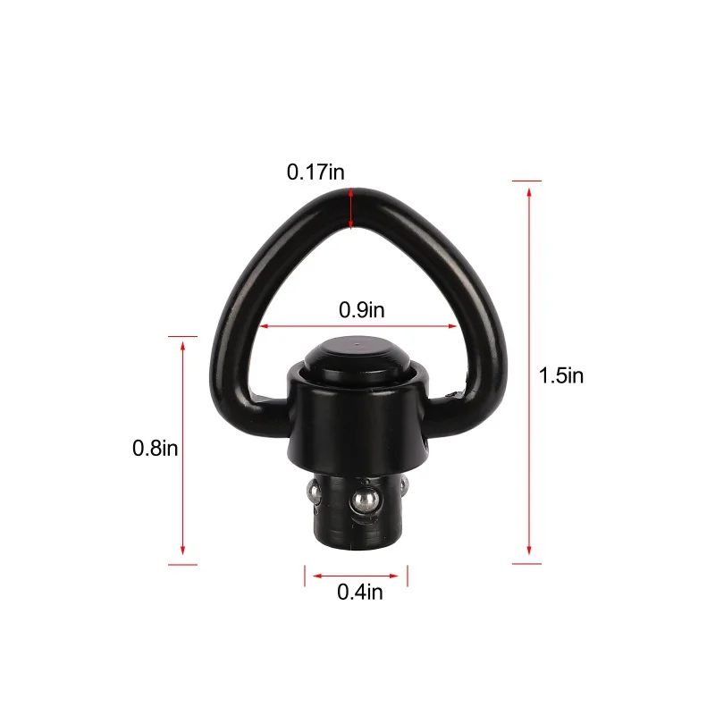 

2PCS Sling Black A Push Button QD Release Sling Swivel Mount Ring With a Sling Swivel Mount Hunting Accessories