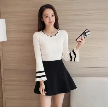 Новинка 2020 осенне-зимний женский вязаный свитер с длинным рукавом Женский Тонкий