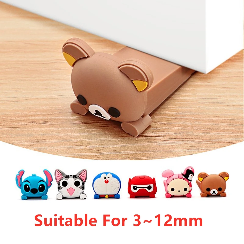 

Baby Safety Protector Cute Cartoon Silicone Figure Door Stopper Wedge Door Jam Catcher Block Guard Home Office Rubber Door Stop