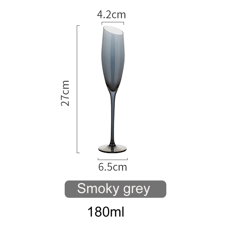 Smoky grey Радужное покрытие Бессвинцовая Хрустальная стеклянная чашка Наклонный рот бокал для вина коктейльное стекло бокалы для шампанского бокал для вечеринок посуда для напитков - Цвет: Smoky grey