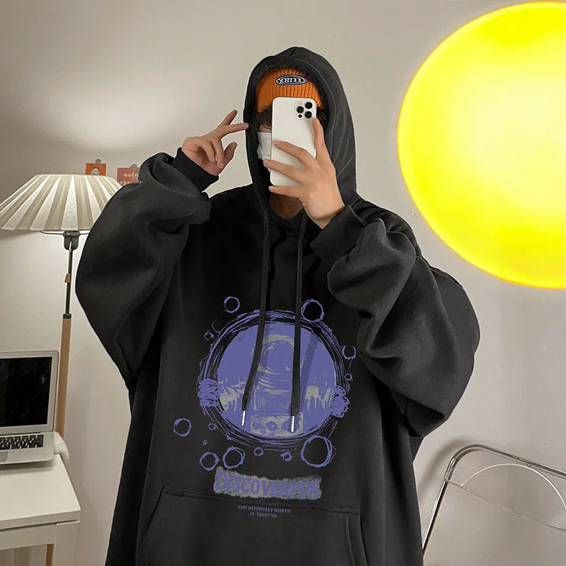

Privathinker Cartoon Astronaut Graphic Mens Oversized Hoodies Casual Hip Hop Male Autumn Hooded Sweatshirts Fashion Pullovers