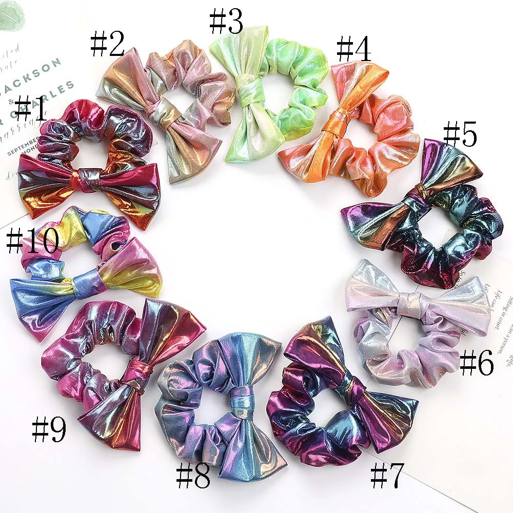 36 шт./лот блестящая эластичная лента для волос с металлическим лазером женщин и