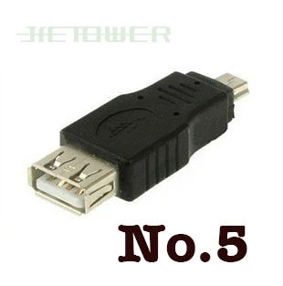 Переходник с USB 2 0 Мама на Mini B 5Pin папа OTG хост-адаптер Коннектор 100 шт./лот черный