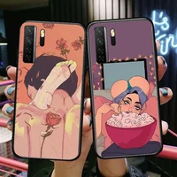 couple love sexy girls black soft cover the pooh for huawei nova 8 7 6 se 5t 7i 5i 5z 5 4 4e 3 3i 3e 2i pro phone case cases