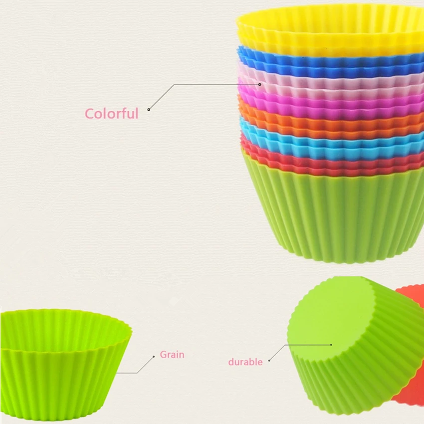6 шт./лот новые силиконовые вкладыши для капкейков Форма маффинов