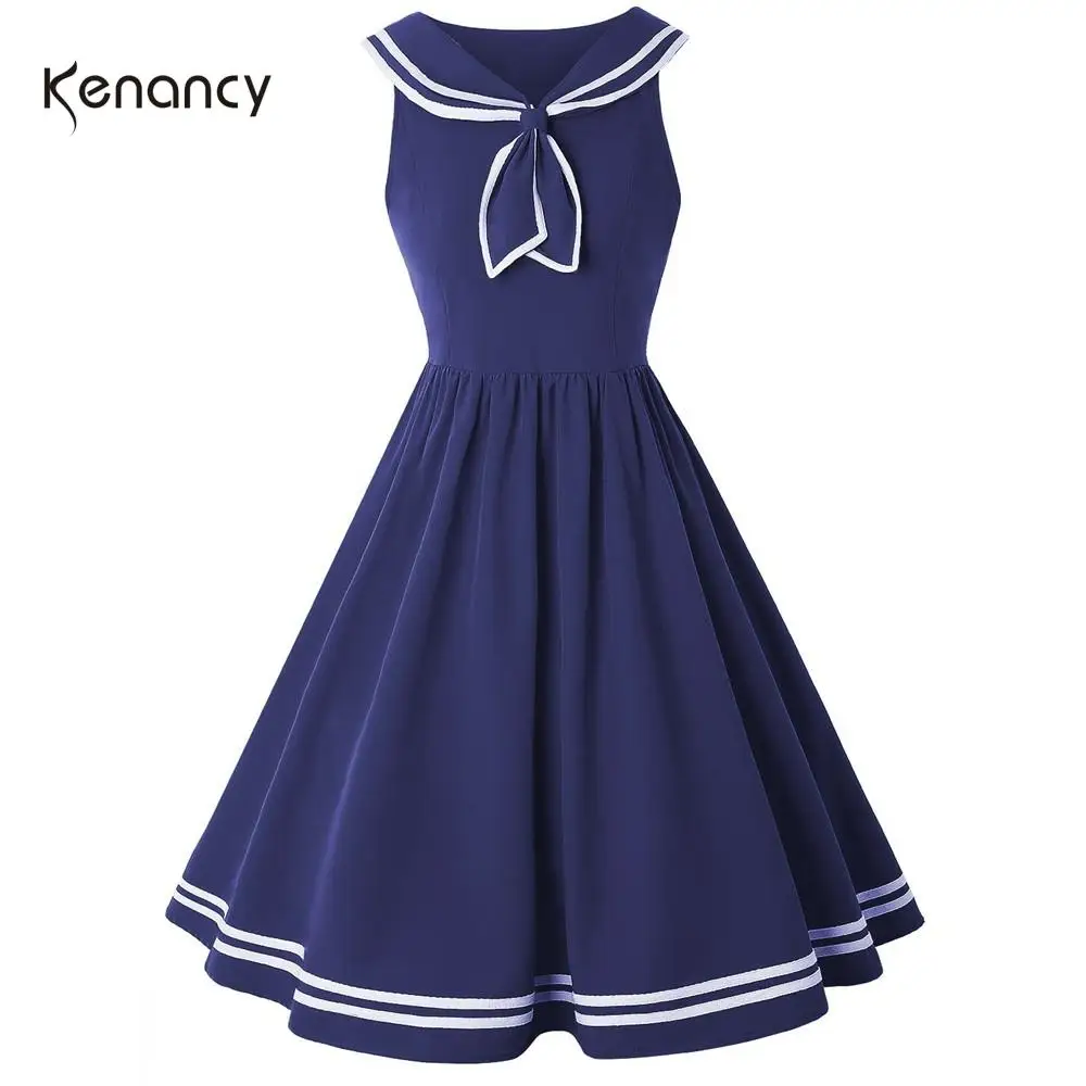 Женское платье без рукавов Kenancy вечернее винтажное в стиле ретро с матросским