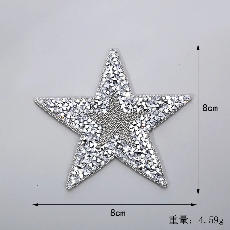 

Star Rhinestone Patch Thermomix Crystal Iron On Patches Thermo Stickers On Clothes 5Color Sequin Patches For ClothesDIY