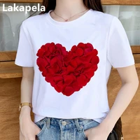 funny sweet heart fashion graphic print t shirt top women summer fashion harajuku tshirt tops base o neck white tee short woman