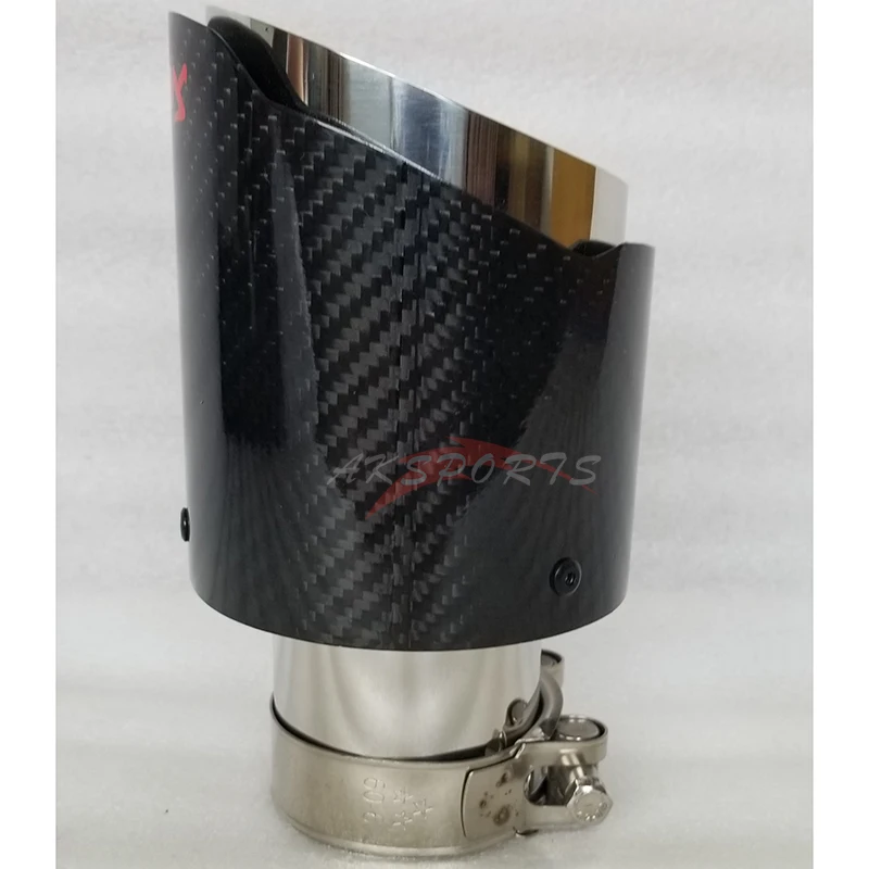 1 шт. Akrapovic аксессуары для автомобиля глянцевый черный углеродное волокно автомобиля Универсальный прямой край выхлопной трубы задний наконечник