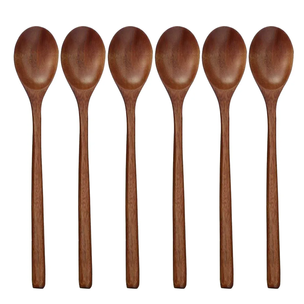 6PC Wooden Spoon Porridge Soup Home Restaurant Kitchen Cooking Tool Utensil Set | Utensils
