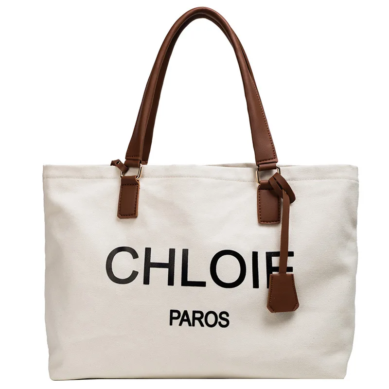

Luxury Brand 2021 New Canvas Large-capacity Handbags Western Style All-match Shoulder Bag Fashionable Simple Portable Large Bag
