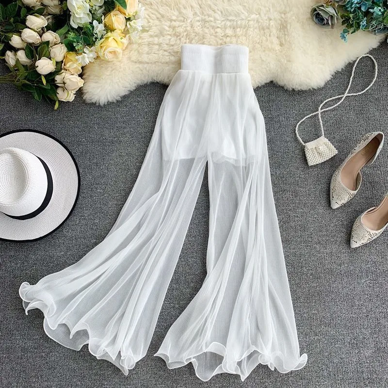 

Women High Waist Loose Fashion Pleated Pants 2021 Summer New Wide-leg Pants Female Streetwear Elegant Trouser Casual Bottoms Pop