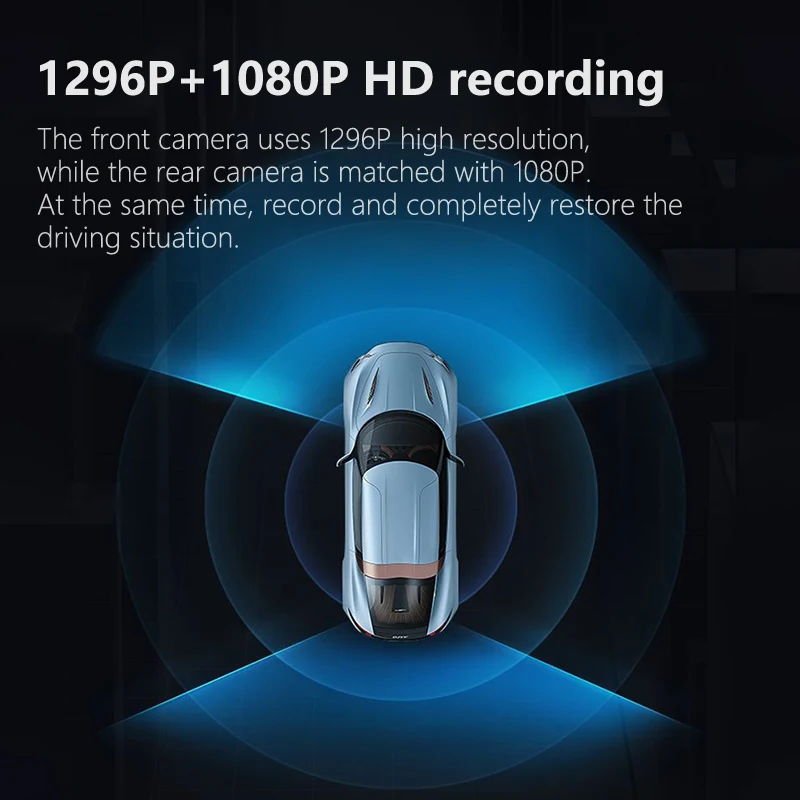 VVCAR F3 видеорегистратор GPS Full HD 1296P Автомобильный Камера заднего вида 1080P