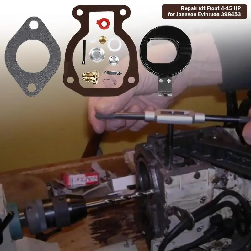 Carb Rebuild Repair Kit with Float for Johnson Evinrude 4 7.5 15 HP 398453 |