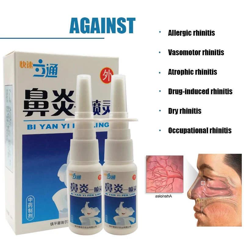 Спрей для носа с ринитом имеет антибактериальное очищение и антипругический
